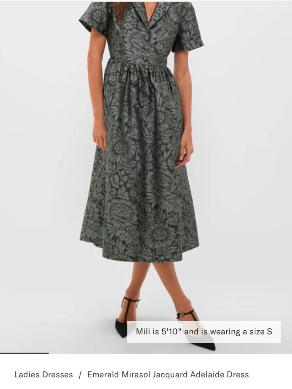 Tuckernuck Green Floral Jacquard Midi Skirt